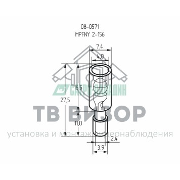 Разъём
 РАЗЪЁМ ШТЕКЕРНЫЙ полностью изолированный (штекер  ø4мм)  1.5-2.5мм²  (AEM2-156A)  синий  REXANT (08-0571)-1