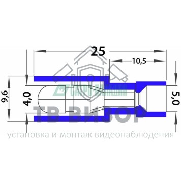 Разъём
 РАЗЪЁМ ШТЕКЕРНЫЙ полностью изолированный (штекер  ø4мм)  1.5-2.5мм²  (AEM2-156A)  синий  REXANT (08-0571)-2