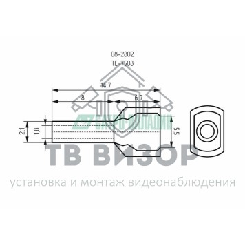 Наконечник
 НАКОНЕЧНИК ШТЫРЕВОЙ ВТУЛОЧНЫЙ изолированный (НШВИ  F-8мм)  2х0.75мм²  (TE-7508)  синий  REXANT (08-2802)-1