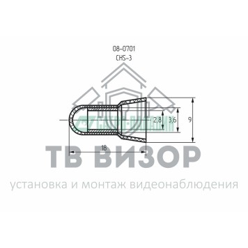 Заглушка
 Концевая изолированная ЗАГЛУШКА  (КИЗ  ø2.8мм)  1.25мм²  (CHS-3)  REXANT (08-0701)-1