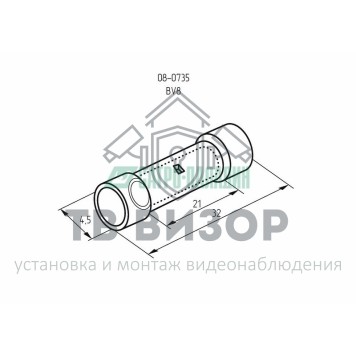 Гильза
 СОЕДИНИТЕЛЬНАЯ ГИЛЬЗА изолированная (СГИ  L-21мм)  6-10мм²  (BV 8)  красный  REXANT (08-0735)-1