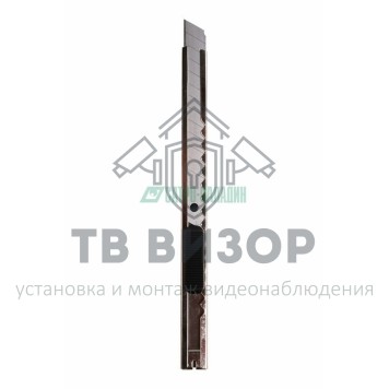 
 Нож с сегментированным лезвием  9 мм,   корпус  металлический, c клипсой Rexant (12-4906)-0