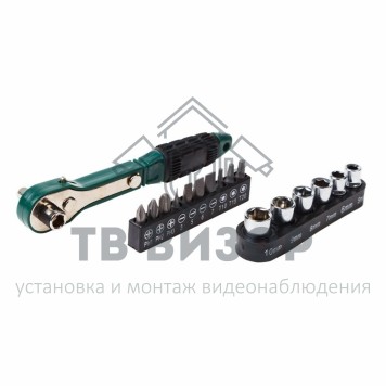 
 Набор головок и бит с ключом-трещоткой 17 предметов Rexant (12-6070)-0