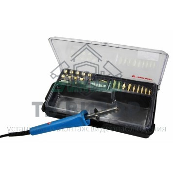 Набор инструментов
 Выжигатель REXANT (набор паяльник-выжигатель), 19 насадок, подставка, 230 В/30 Вт (12-0183-1)-0