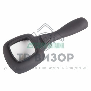 
 Лупа ручная квадратная 4х с подсведкой LED 6шт (12-0406)-0