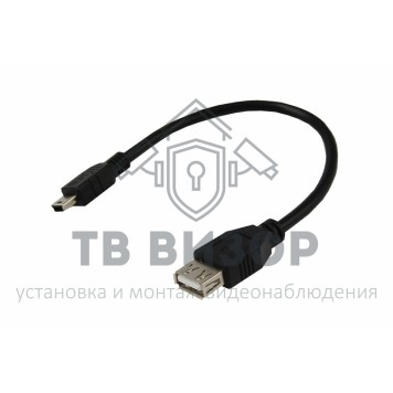 
 Шнур  mini USB (male) - USB-A (female)  0.2M  черный  REXANT (18-1132-2)-0