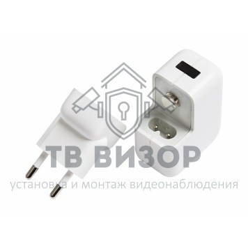 
 Сетевое зарядное устройство 2xUSB, переходник+ адаптер (СЗУ) (5V, 2 100mA+1000mA) REXANT (18-1187)-1