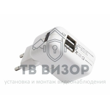
 Сетевое зарядное устройство 2xUSB, переходник+ адаптер (СЗУ) (5V, 2 100mA+1000mA) REXANT (18-1187)-0