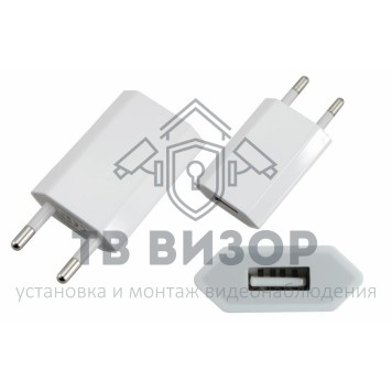 
 Сетевое зарядное устройство iPhone/iPod USB белое (СЗУ) (5V, 1 000 mA)  (18-1194)-0