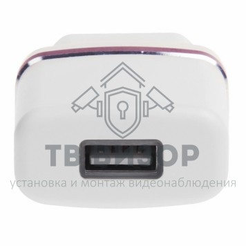 
 Сетевое зарядное устройство USB (СЗУ) (5V, 1000 mA) белое с красной полоской REXANT (18-2211)-1