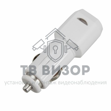 Автозарядка в прикуриватель USB (АЗУ) (5V, 1 000mA) белая (18-1193) 
 Автозарядка в прикуриватель USB (АЗУ) (5V, 1 000mA) белая (18-1193)-1