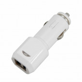 
 Автозарядка в прикуриватель USB (АЗУ) (5V, 1 000mA) белая (18-1193)