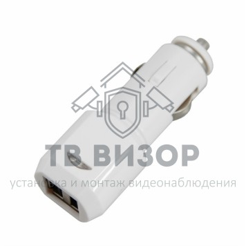 Автозарядка в прикуриватель USB (АЗУ) (5V, 1 000mA) белая (18-1193) 
 Автозарядка в прикуриватель USB (АЗУ) (5V, 1 000mA) белая (18-1193)-0