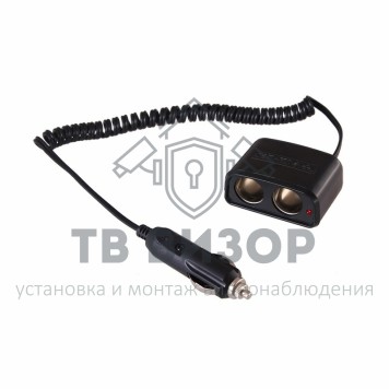 
 Разветвитель автоприкуривателя  2гн  шнур спираль  1.5М  REXANT (16-0223)-0