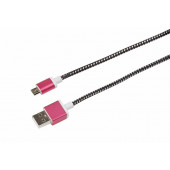 
 USB кабель microUSB, шнур в тканевой оплетке, черный (усиленный) REXANT (18-4240)