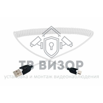 
 USB кабель универсальный microUSB шнур витой 1,5М белый REXANT (18-4301)-0