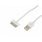 
 USB кабель для iPhone 4/4S 30 pin шнур 1М белый (18-1123)