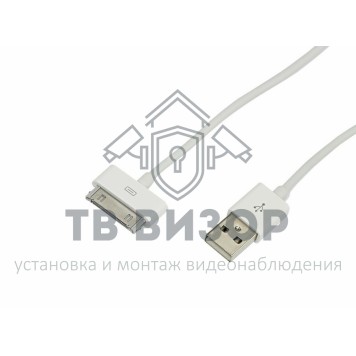 
 USB кабель для iPhone 4/4S 30 pin шнур 1М белый (18-1123)-0