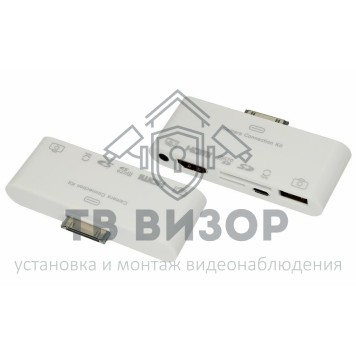 
 AV адаптер 6 в 1 для iPhone 4/4S на HDMI, USB, microSD, SD, 3.5 мм, microUSB (40-0103)-1