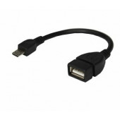 
 USB кабель OTG micro USB на USB шнур 0.15M черный REXANT (18-1182)