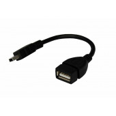 
 USB кабель OTG mini USB на USB   шнур 0.15M черный REXANT (18-1181)