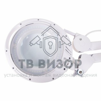 
 Лупа на струбцине круглая 3X с подстветкой и сенсорным регулятором 60 LED, белая REXANT (31-0531)-1