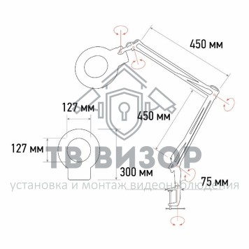 
 Лупа на струбцине круглая настольная 5Х с подсветкой 90 LED, белая  REXANT (31-0403)-1