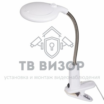 
 Лупа настольная малая  3Х +доп.12Х  с подсветкой 60 LED( прищепка), белая  REXANT (31-0244)-2