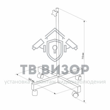 
 Стойка напольная мобильная для луп с подсветкой, четырехлучевая, белая REXANT (31-0830)-1