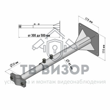 Кронштейн
 Кронштейн для мачт КРЫМ телескопический 30-50см Rexant (34-0591)-3