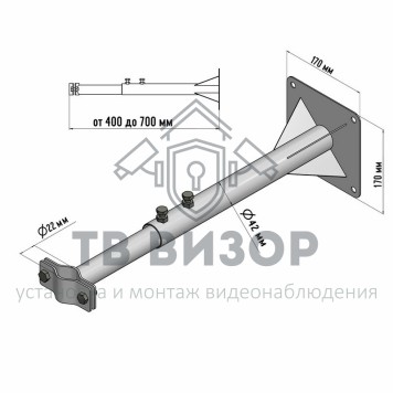 Кронштейн
 Кронштейн для мачт КРЫМ телескопический 40-70см Rexant (34-0592) Кронштейн
 Кронштейн для мачт КРЫМ телескопический 40-70см Rexant (34-0592)-3