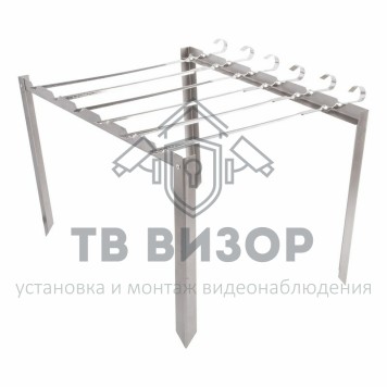
 Подставка под шампура с 6 шампурами в чехле СОКОЛ (62-0000)-0