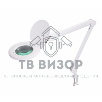 
 Лупа на струбцине круглая 5D с подсветкой 60LED, регулировка яркости, белая REXANT (31-0532)-0