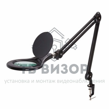 
 Лупа на струбцине круглая 5D с подсветкой 90LED, черная  REXANT (31-0406)-0