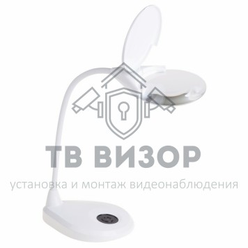 
 Лупа настольная 3D+12D с подсветкой LED, регулировка яркости, серия EXPERT, белая REXANT (31-0560)-0