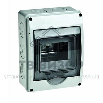 
 Тусо Щит открытой проводки на 5 модулей 200х150х98мм с вертикальной дверью (69005)-0