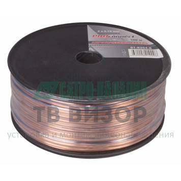 Кабель
 Кабель акустический 2х0.75 мм² прозрачный BLUELINE PROconnect (01-6204-6) 100м-1