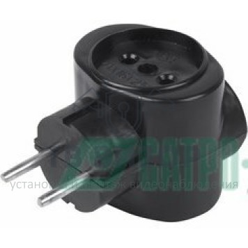 Тройник
 Тройник электрический биметалл 220В, 16А черный REXANT (11-1064-1)-1