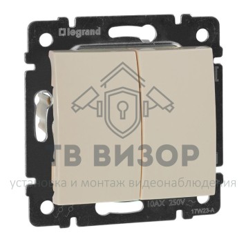 Выключатель
 Legrand 774305 ∙ VALENA Выключатель двухклавишный в рамку слоновая кость-0