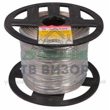 Трос
 Трос стальной в ПВХ изоляции  d=2.0 мм, катушка 200 метров  REXANT (09-5320)-0