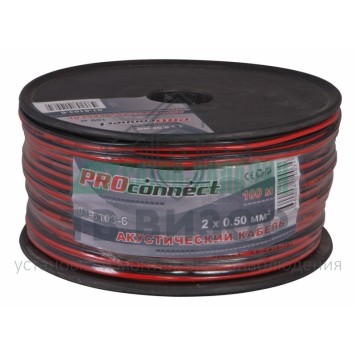 Кабель
 Кабель ШВПМ 2х0.50 мм² красно-черный PROconnect (01-6103-6) 100м-1