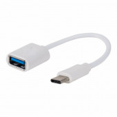 
 USB кабель OTG Type C на USB шнур 0.15M белый (18-1180)