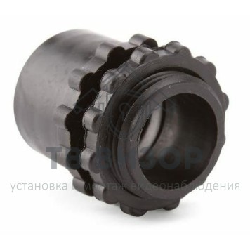 Муфта
 Муфта вводная для металлорукава пластиковая МВП-50(ч) (10 шт/уп) (49652) кратно 10шт-0