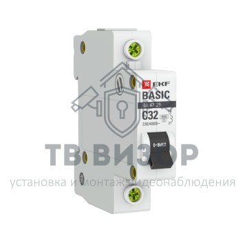 Автоматический выключатель 1P 32А (C) 4,5кА ВА 47-29 EKF Basic  mcb4729-1-32C Автоматический выключатель 1P 32А (C) 4,5кА ВА 47-29 EKF Basic  mcb4729-1-32C-0