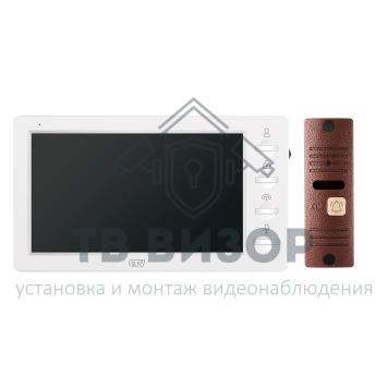 Комплект видеодомофона CTV-DP3702 Gamma белый/серебро)-0