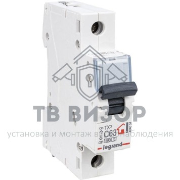 Автоматический выключатель модульный 1п C 63А 6кА TX3 6000 1мод. 230/400В Leg 404034-0
